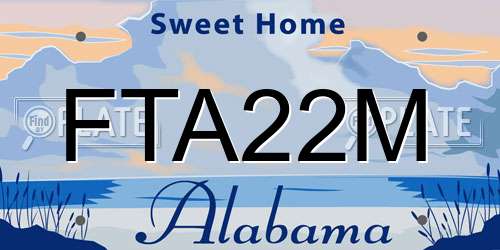 FTA22M Alabama License Plate