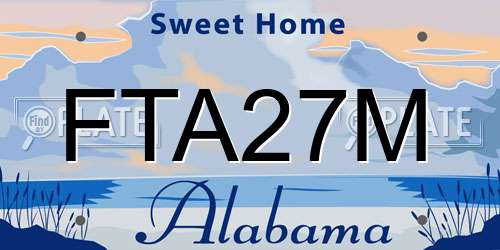 FTA27M Alabama License Plate