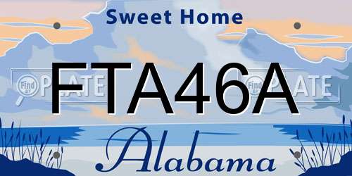 FTA46A Alabama License Plate
