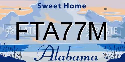 FTA77M Alabama License Plate