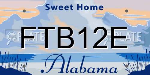FTB12E Alabama License Plate