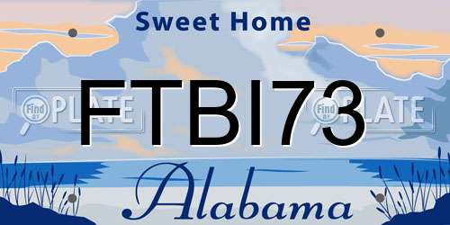 FTBI73 Alabama License Plate