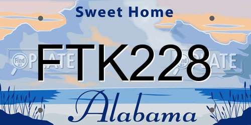 FTK228 Alabama License Plate