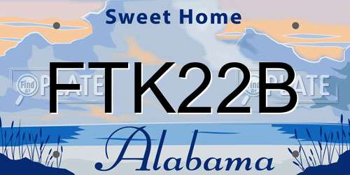 FTK22B Alabama License Plate