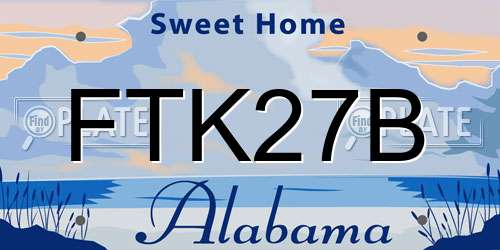 FTK27B Alabama License Plate