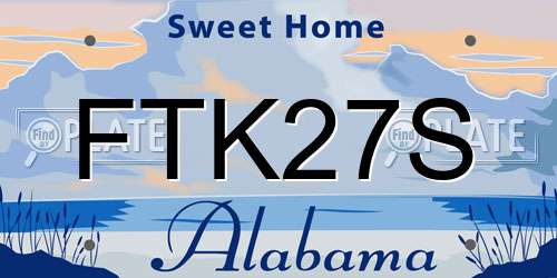 FTK27S Alabama License Plate