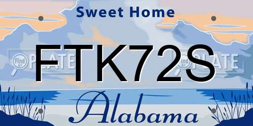 FTK72S Alabama License Plate