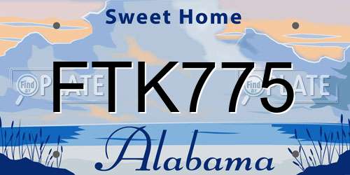FTK775 Alabama License Plate