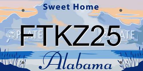 FTKZ25 Alabama License Plate