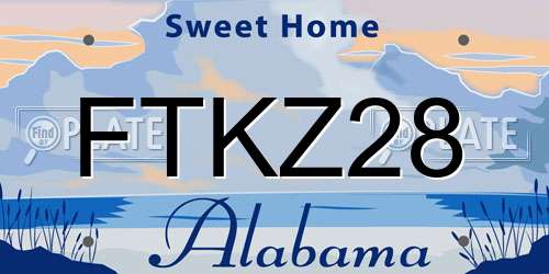 FTKZ28 Alabama License Plate