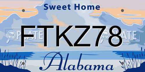 FTKZ78 Alabama License Plate