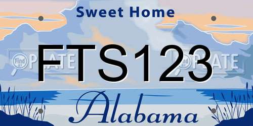 FTS123 Alabama License Plate