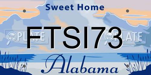 FTSI73 Alabama License Plate