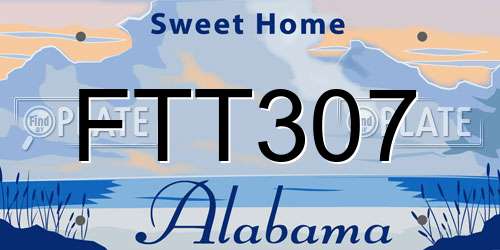 FTT307 Alabama License Plate