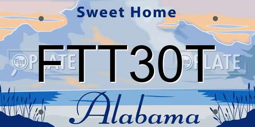 FTT30T Alabama License Plate