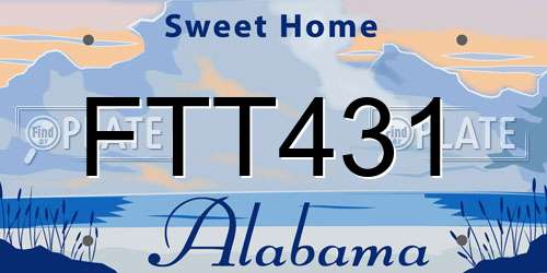 FTT431 Alabama License Plate