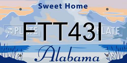 FTT43I Alabama License Plate