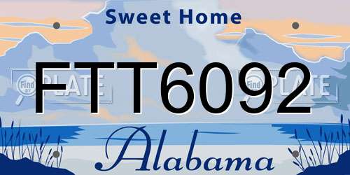 FTT6092 Alabama License Plate