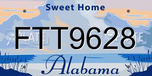 FTT9628 Alabama License Plate