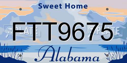FTT9675 Alabama License Plate