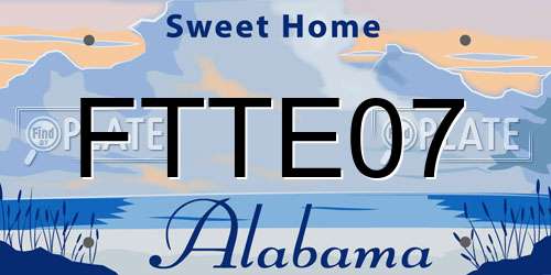 FTTE07 Alabama License Plate