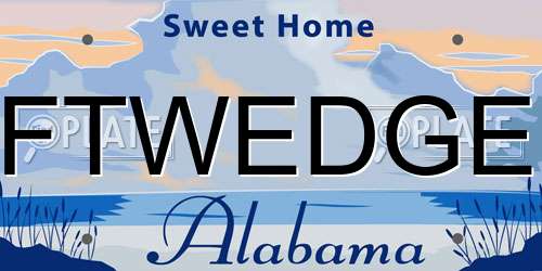 FTWEDGE Alabama License Plate