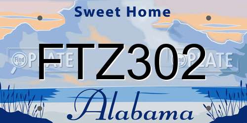 FTZ302 Alabama License Plate