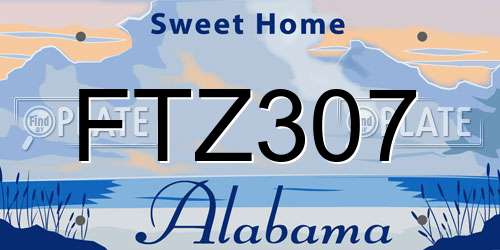 FTZ307 Alabama License Plate