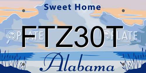 FTZ30T Alabama License Plate