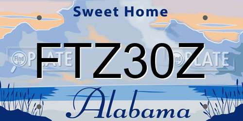 FTZ30Z Alabama License Plate