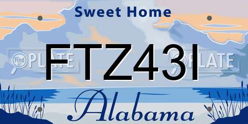 FTZ43I Alabama License Plate