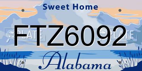 FTZ6092 Alabama License Plate
