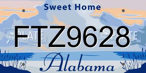 FTZ9628 Alabama License Plate