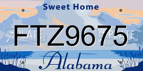 FTZ9675 Alabama License Plate