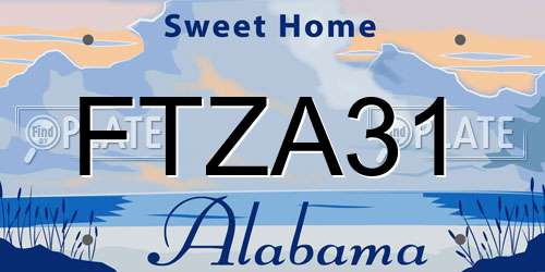 FTZA31 Alabama License Plate