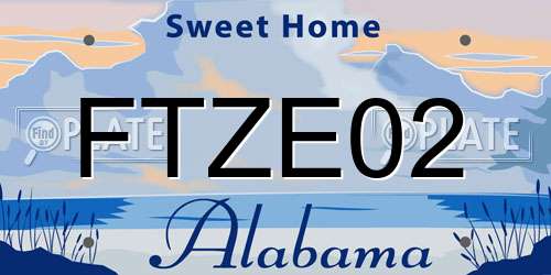 FTZE02 Alabama License Plate