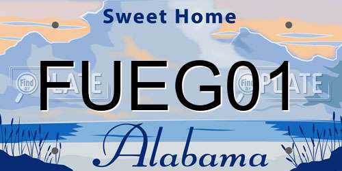 FUEG01 Alabama License Plate