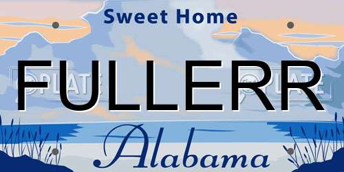 FULLERR Alabama License Plate