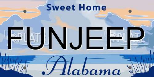 FUNJEEP Alabama License Plate