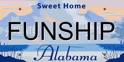 FUNSHIP Alabama License Plate