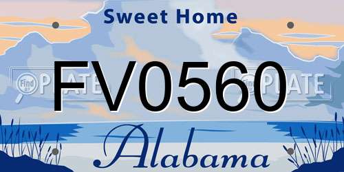 FV0560 Alabama License Plate