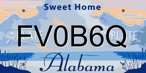 FV0B6Q Alabama License Plate