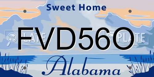 FVD56O Alabama License Plate