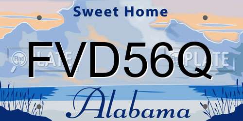 FVD56Q Alabama License Plate