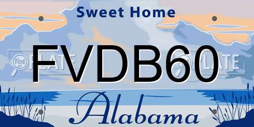 FVDB60 Alabama License Plate