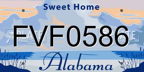 FVF0586 Alabama License Plate