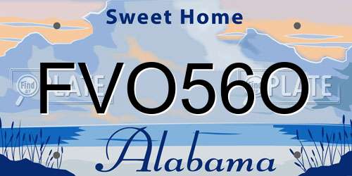 FVO56O Alabama License Plate