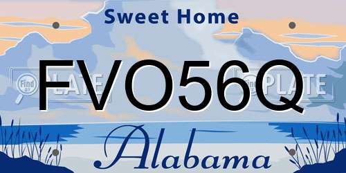 FVO56Q Alabama License Plate