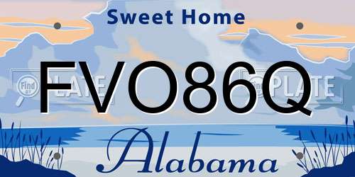 FVO86Q Alabama License Plate
