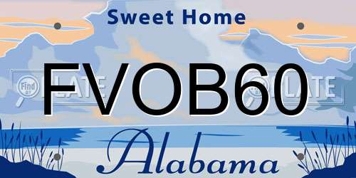 FVOB60 Alabama License Plate